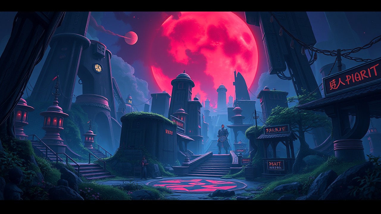 Epic fantasy landscape with wild legends